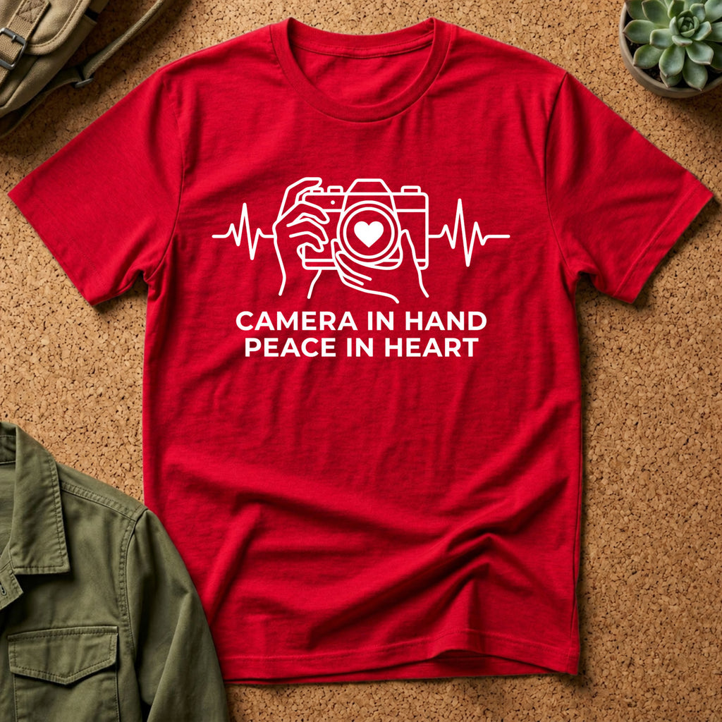 Camera in Hand Peace in Heart T-Shirt