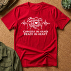 Camera in Hand Peace in Heart T-Shirt