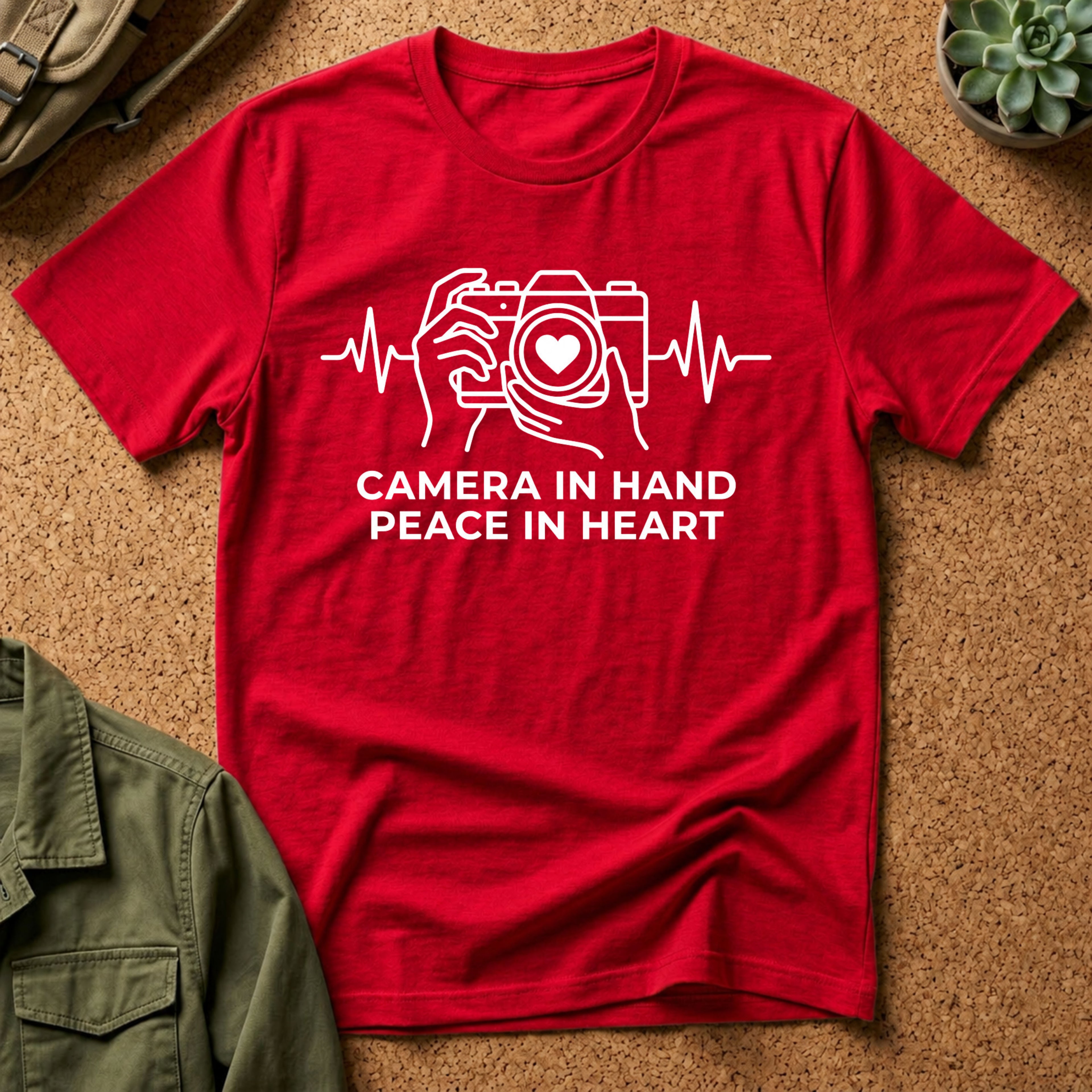 Camera in Hand Peace in Heart T-Shirt