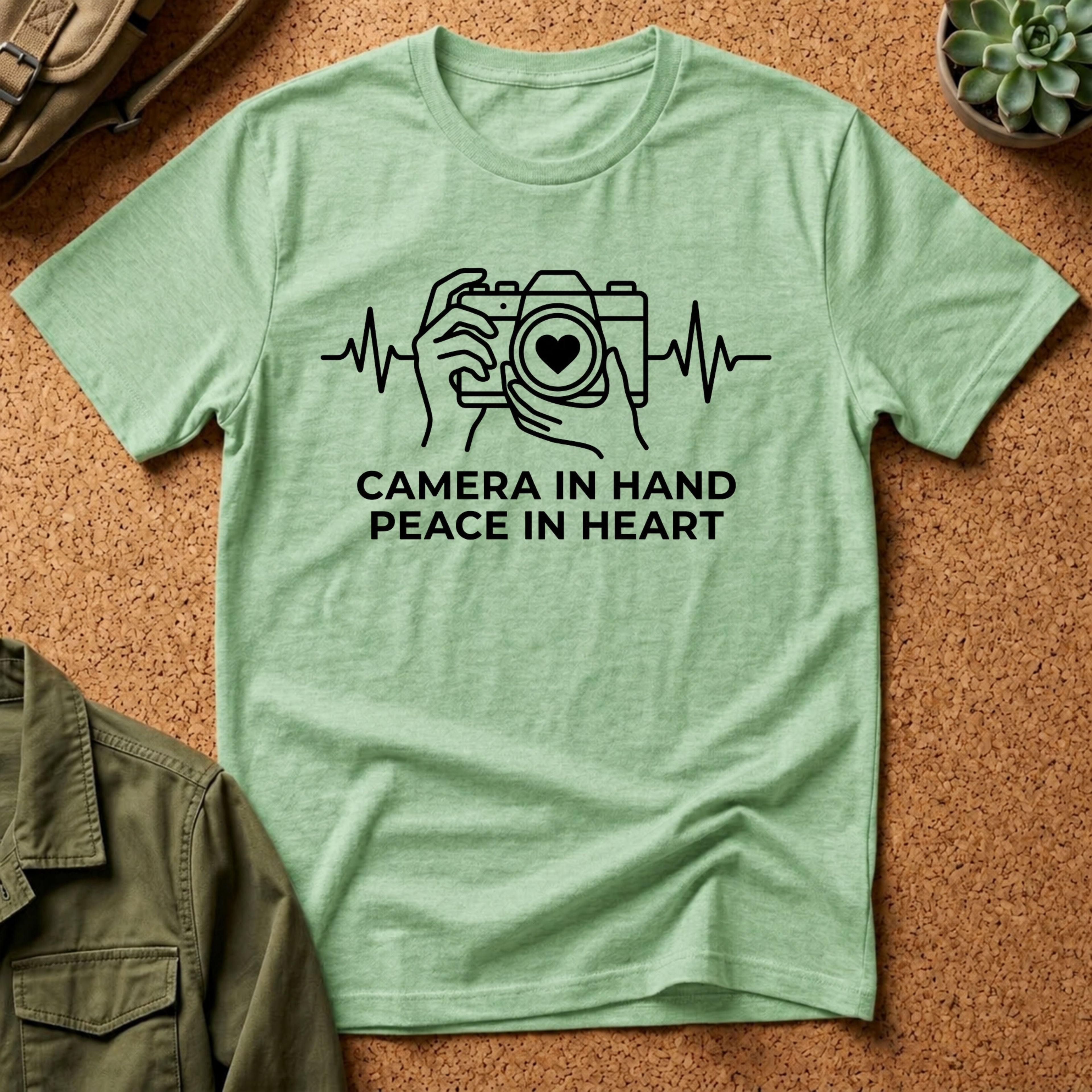Camera in Hand Peace in Heart T-Shirt