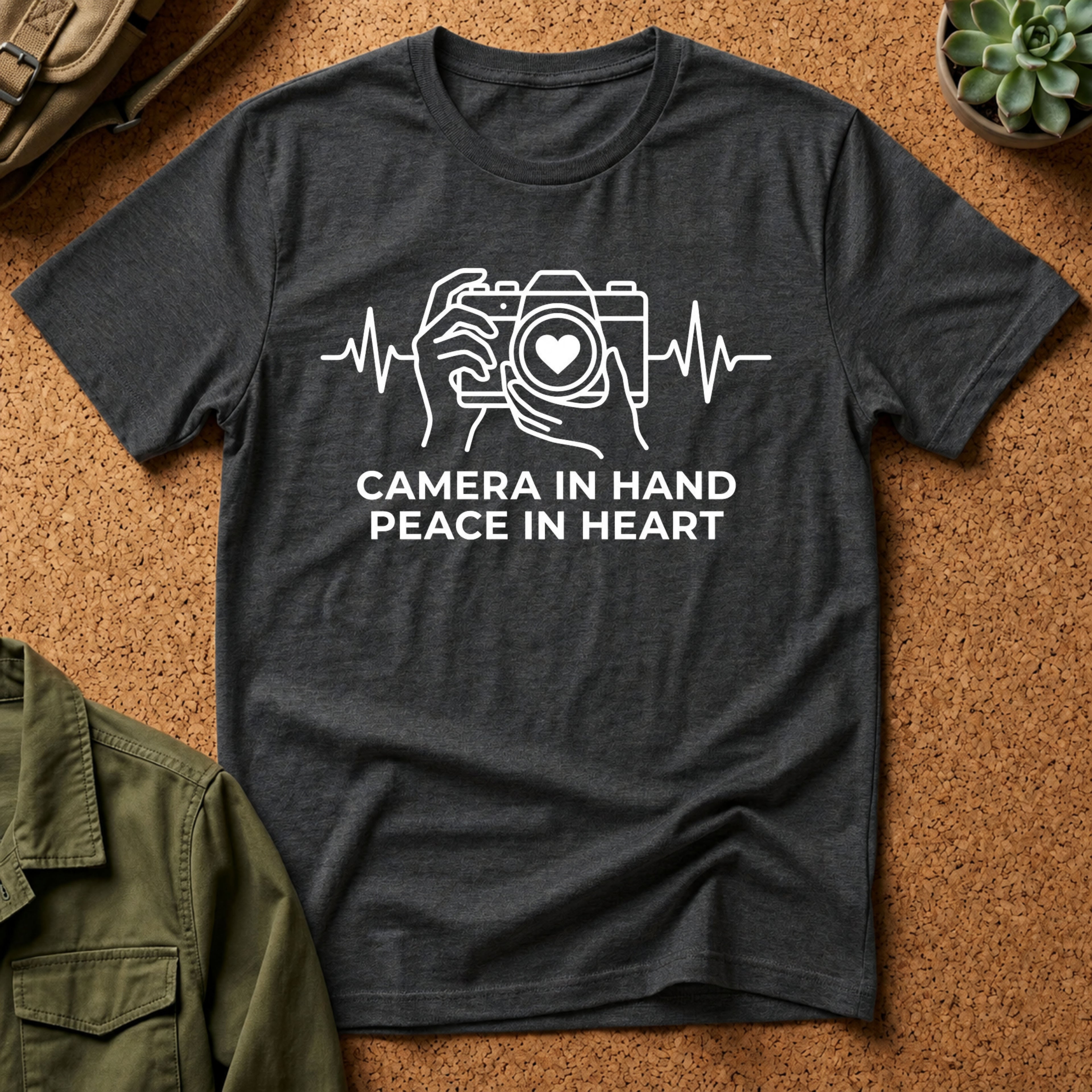 Camera in Hand Peace in Heart T-Shirt