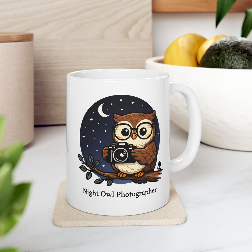 Night Owl Ceramic Mug – Cute Owl Coffee Cup (11oz, 15oz)