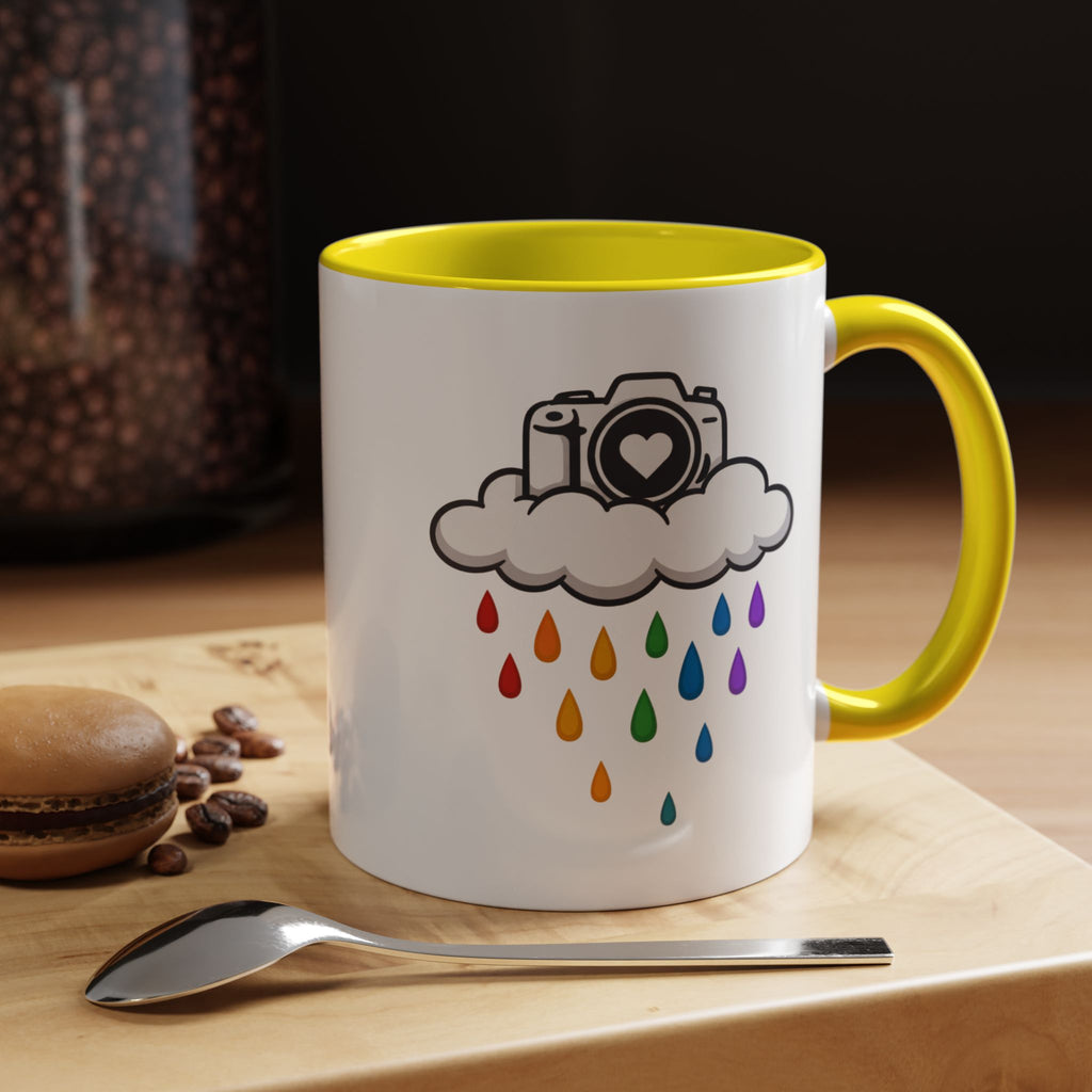 Rainbow Camera Coffee Mug — Photography Lover Accent Mug (11/15oz)