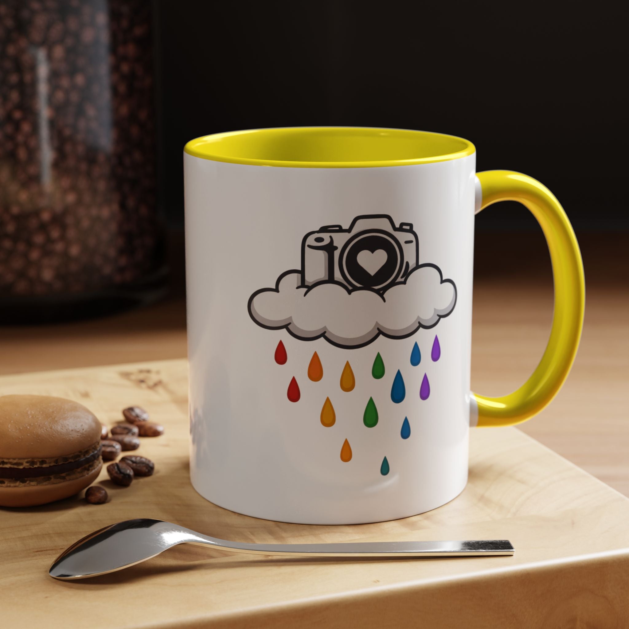 Rainbow Camera Coffee Mug — Photography Lover Accent Mug (11/15oz)