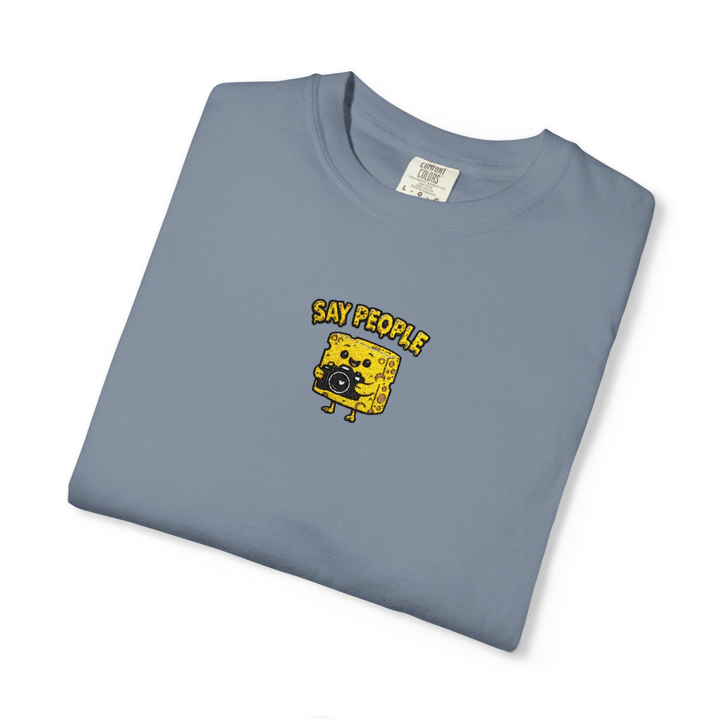 Say People Cheese Block Embroidery T-shirt