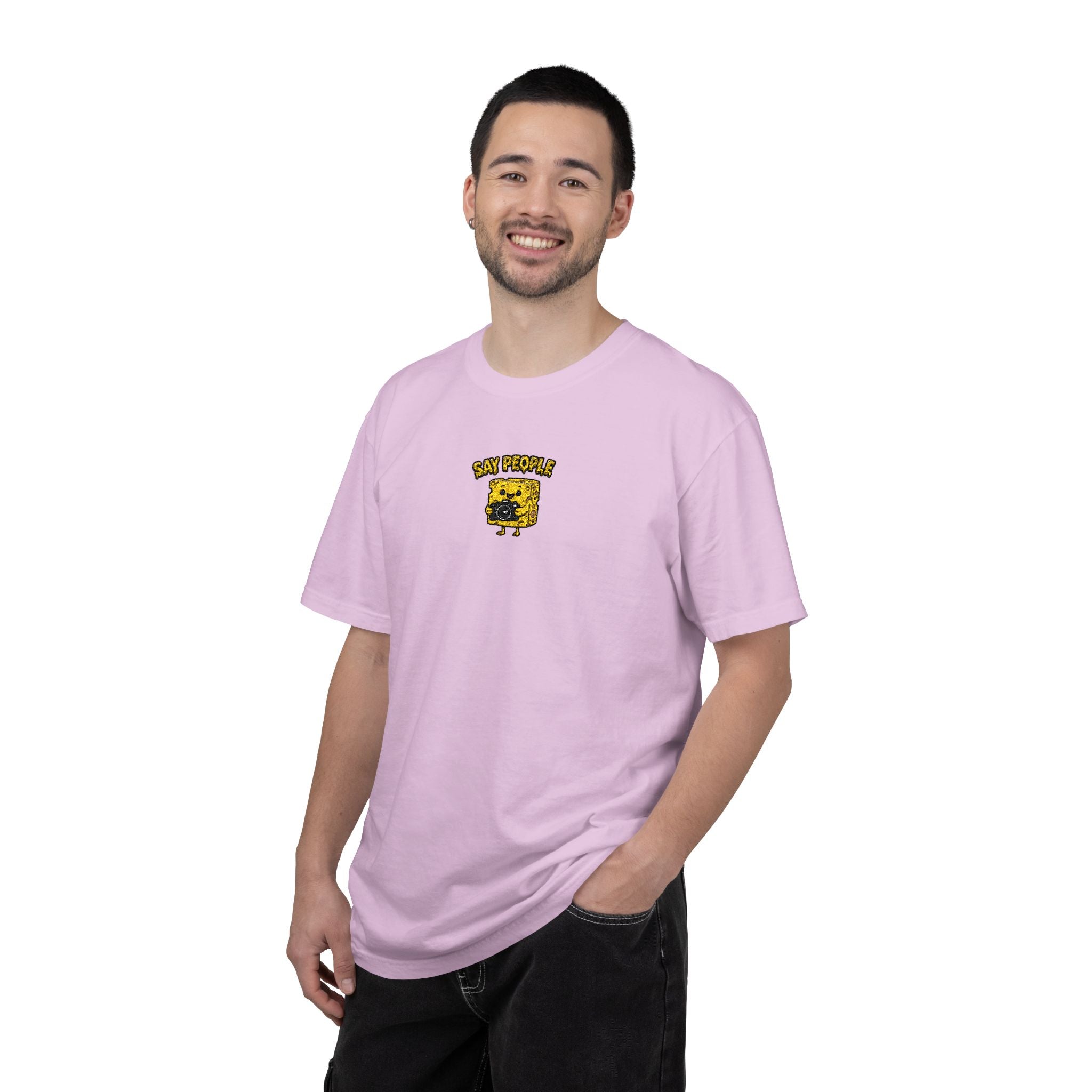 Say People Cheese Block Embroidery T-shirt