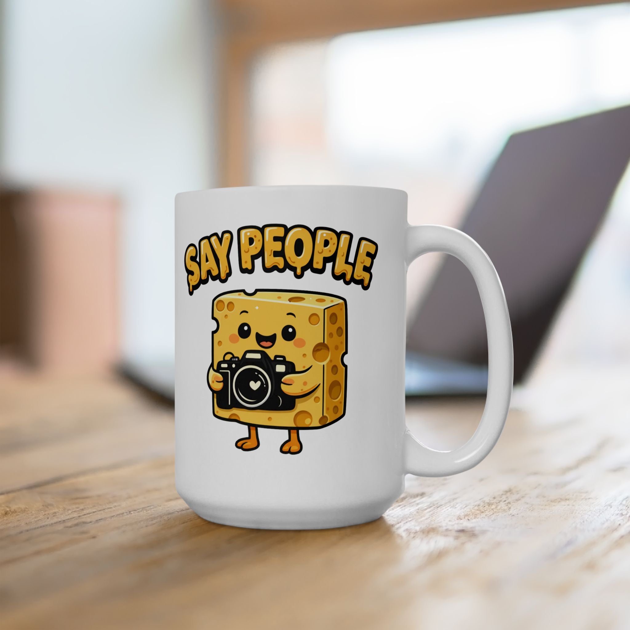 "Say People" Cheese Block Coffee Cup (11oz, 15oz)