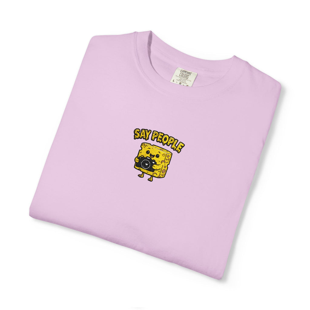 Say People Cheese Block Embroidery T-shirt