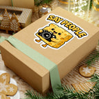 Say People Cheese Camera Sticker — Cute Cheese Character Kiss-Cut Sticker