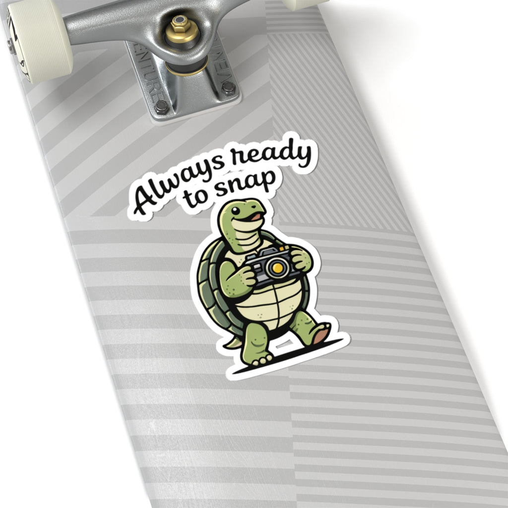 Always Ready to Snap Turtle Design Kiss-Cut Sticker
