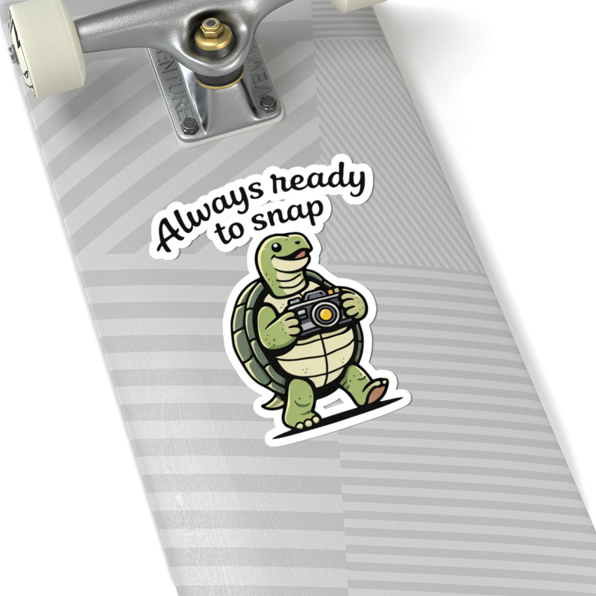 Always Ready to Snap Turtle Design Kiss-Cut Sticker