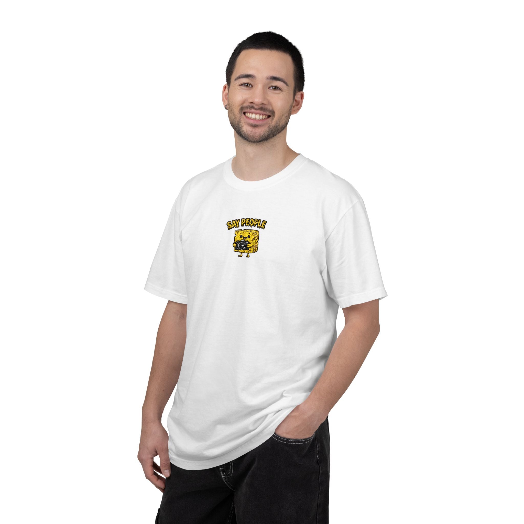 Say People Cheese Block Embroidery T-shirt