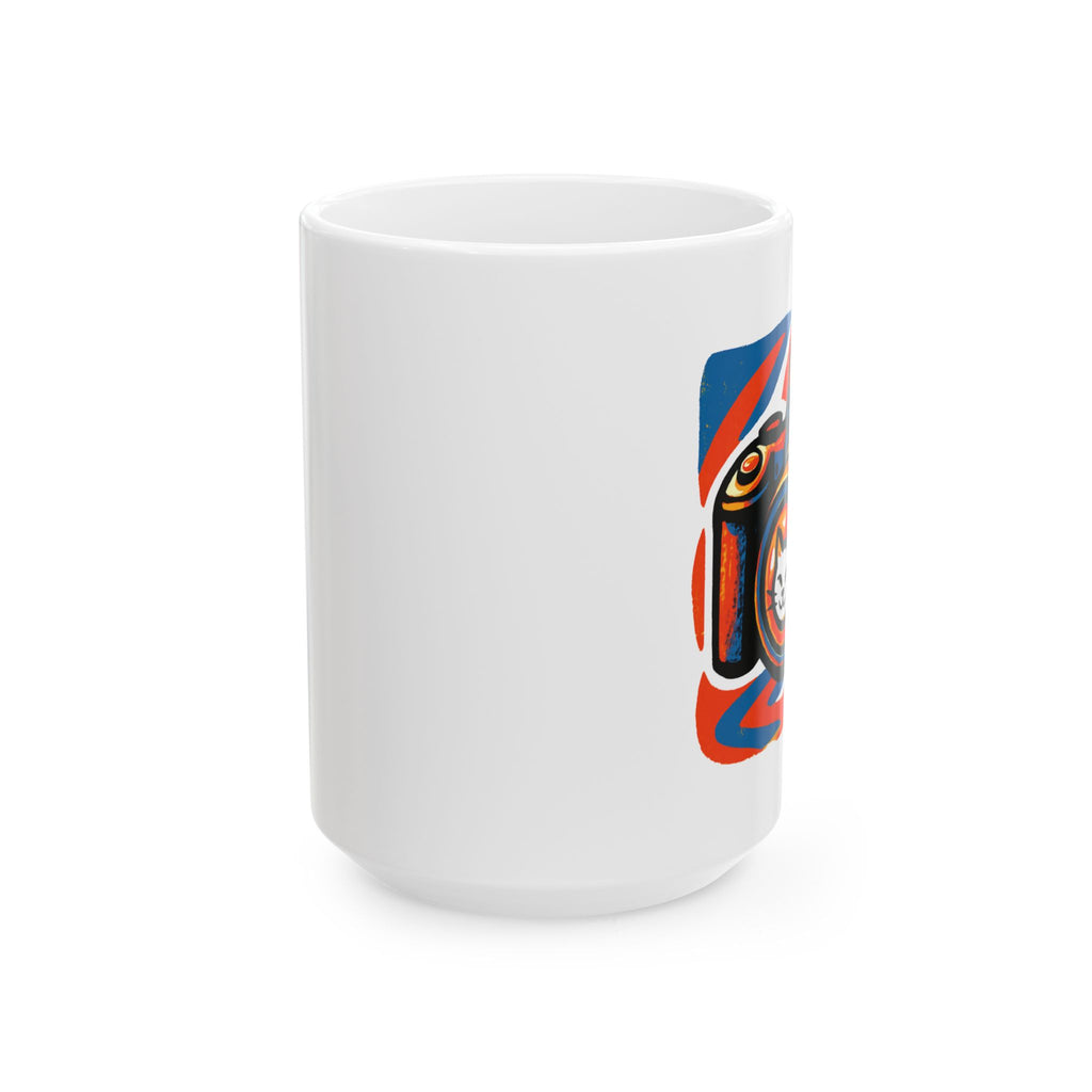 Northwest Coast Style Ceramic Mug — Bold Raven Art Coffee Cup (11oz/15oz)