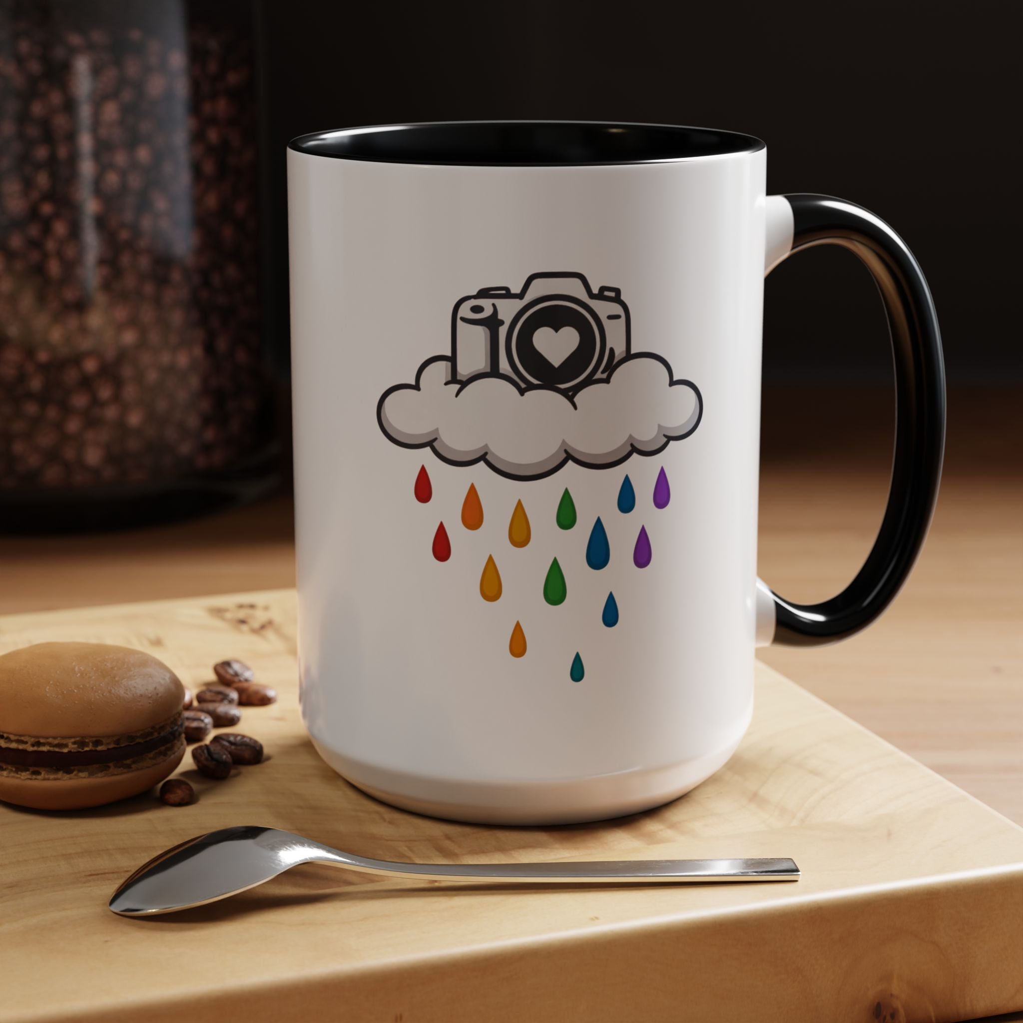 Rainbow Camera Coffee Mug — Photography Lover Accent Mug (11/15oz)
