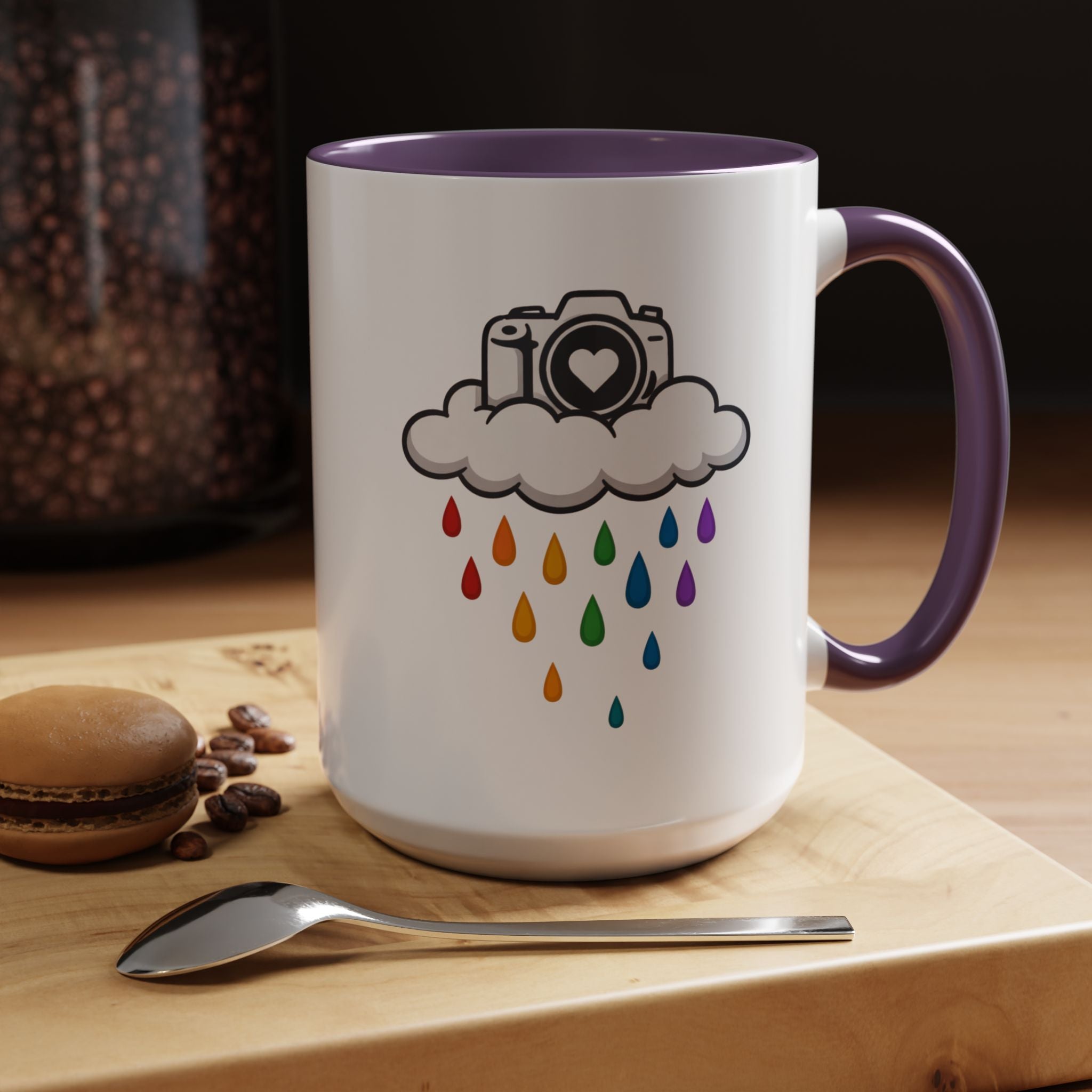 Rainbow Camera Coffee Mug — Photography Lover Accent Mug (11/15oz)