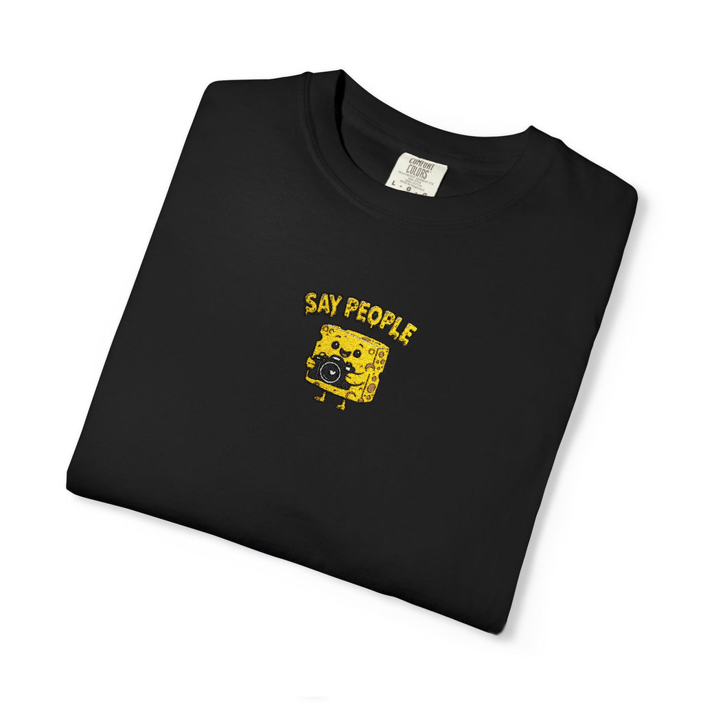 Say People Cheese Block Embroidery T-shirt