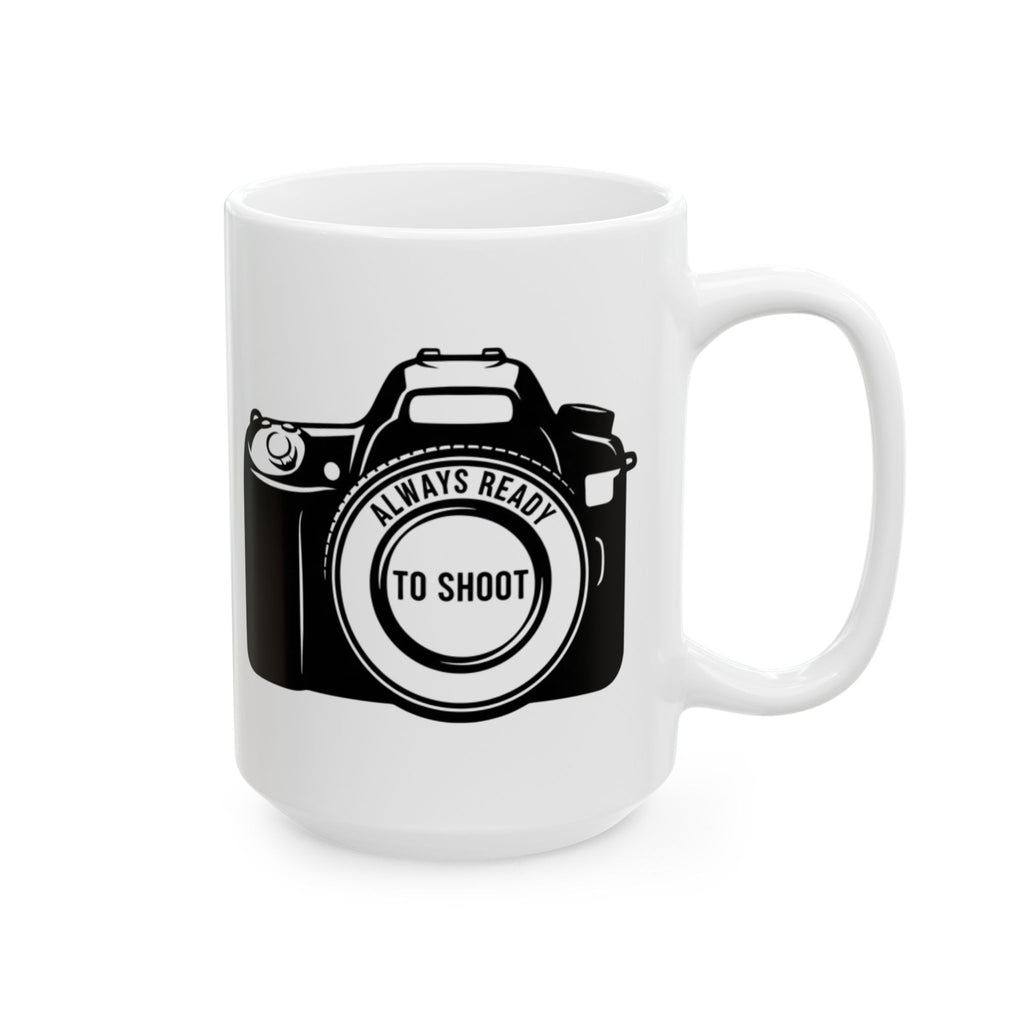 Camera Illustration Ceramic Mug — Photographer Gift Coffee Cup (11oz, 15oz)