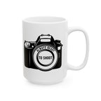 Camera Illustration Ceramic Mug — Photographer Gift Coffee Cup (11oz, 15oz)