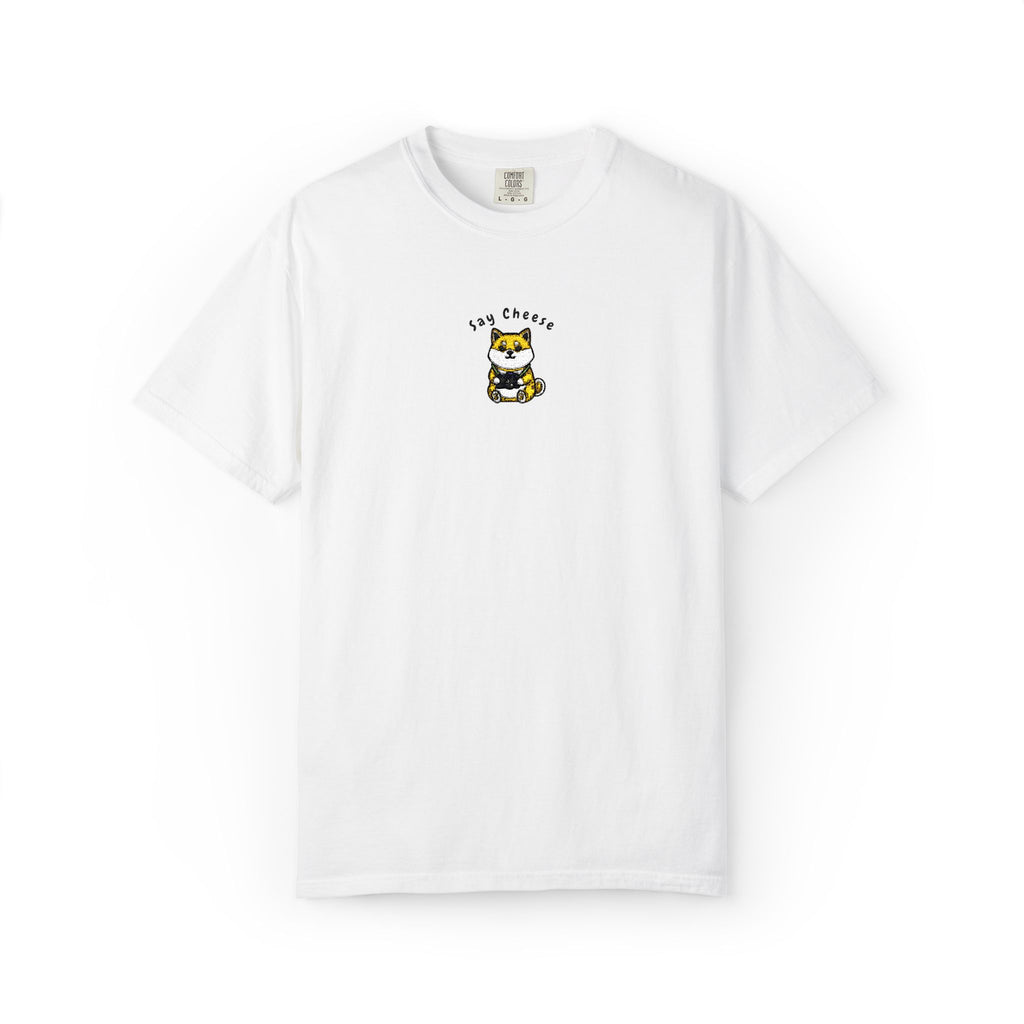 Shiba Inu Say Cheese Embroidery T-shirt