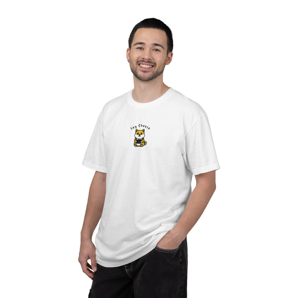 Shiba Inu Say Cheese Embroidery T-shirt