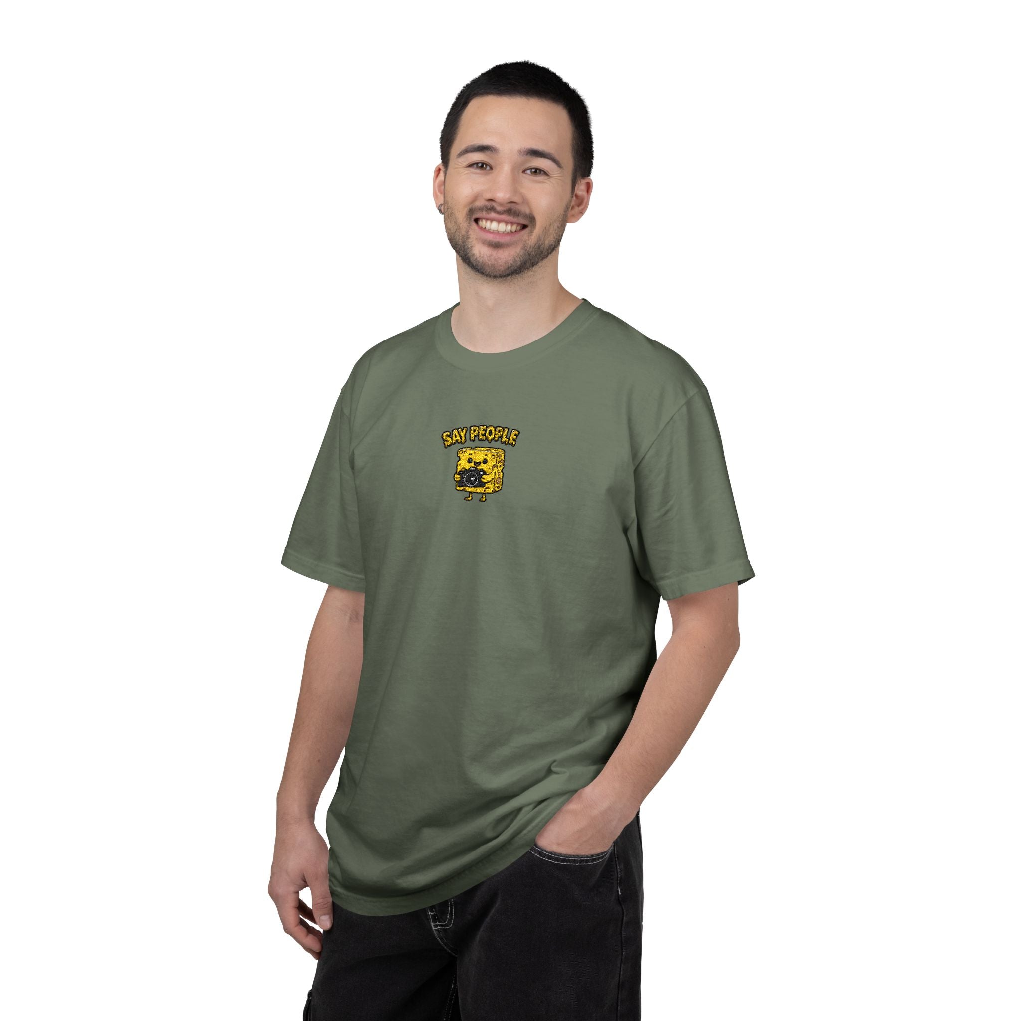 Say People Cheese Block Embroidery T-shirt