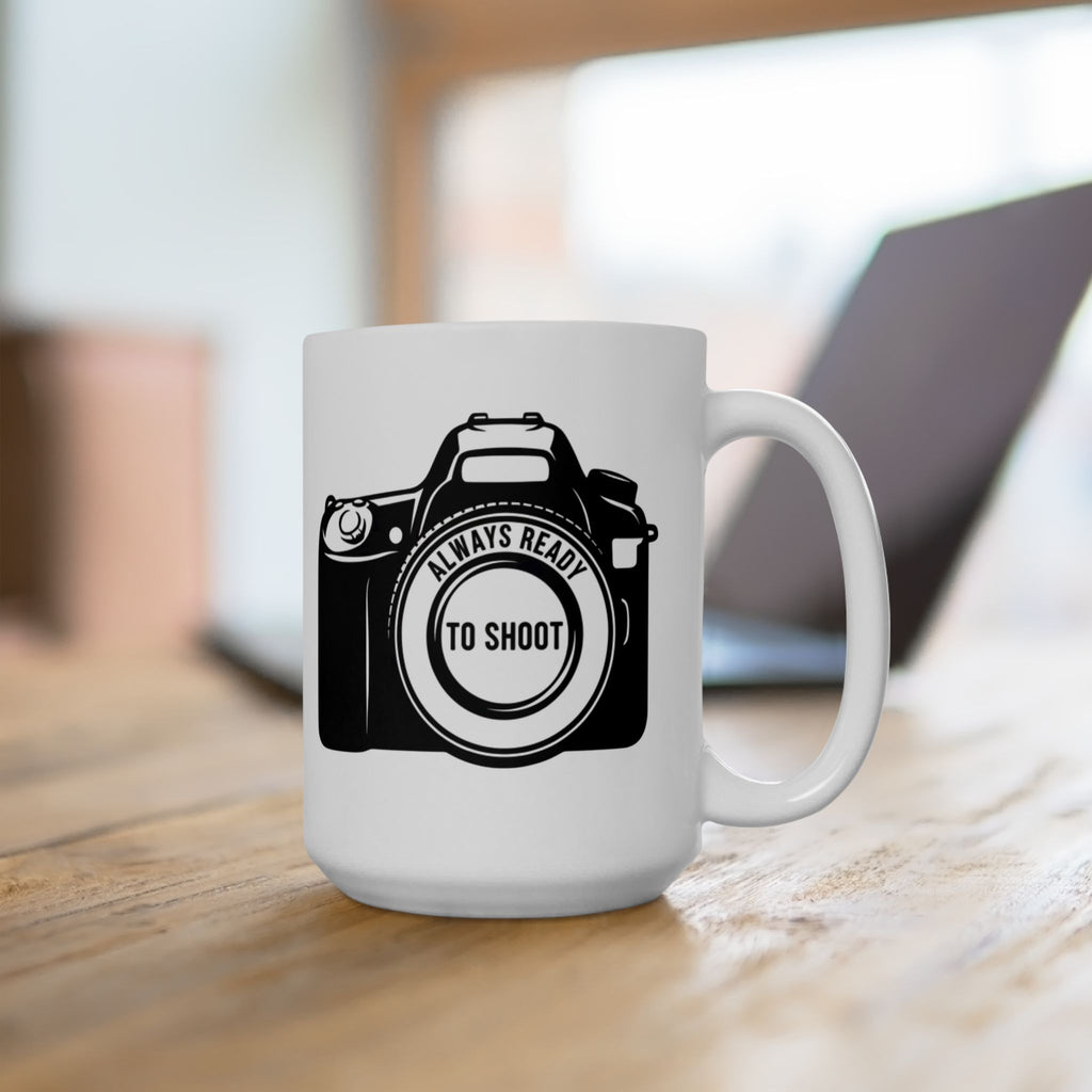 Camera Illustration Ceramic Mug — Photographer Gift Coffee Cup (11oz, 15oz)