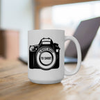 Camera Illustration Ceramic Mug — Photographer Gift Coffee Cup (11oz, 15oz)