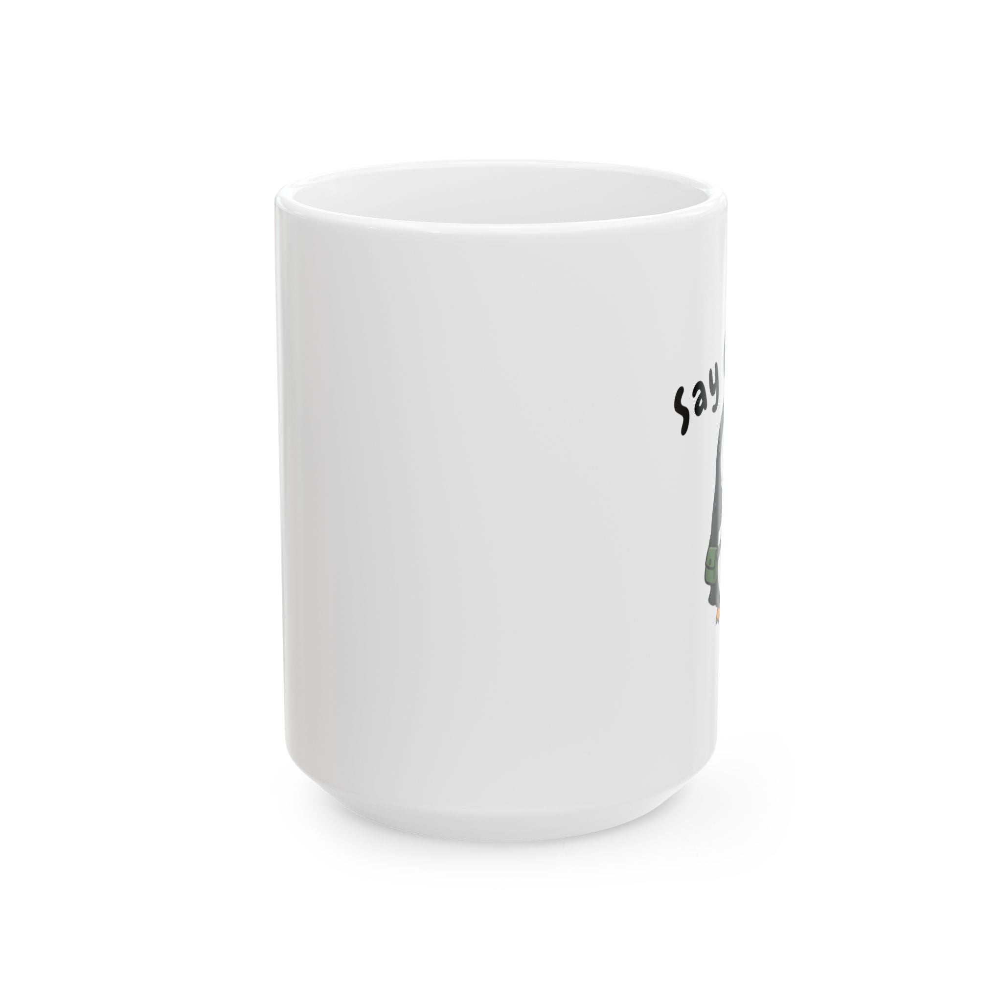 Say Cheese Penguin Ceramic Mug, (11oz, 15oz)