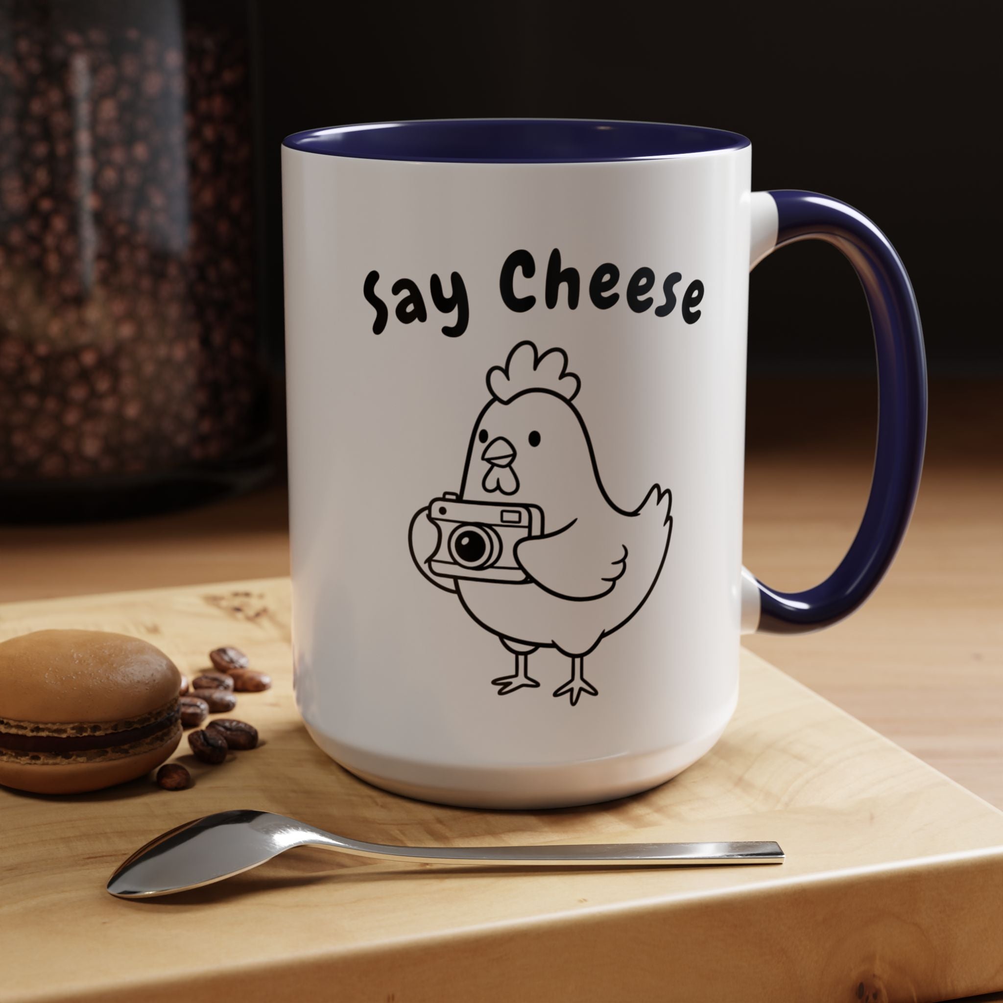 Chicken With Camera Accent Coffee Mug (11, 15oz)