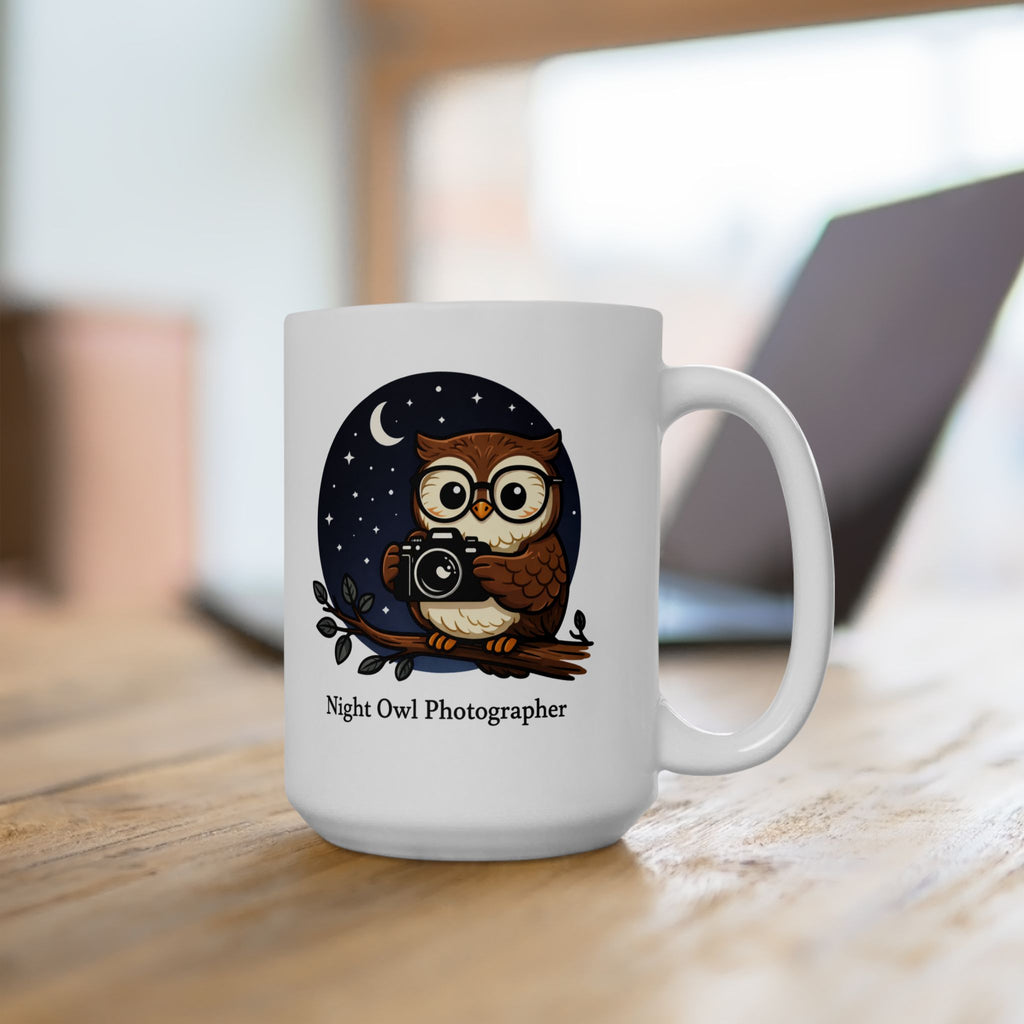 Night Owl Ceramic Mug – Cute Owl Coffee Cup (11oz, 15oz)