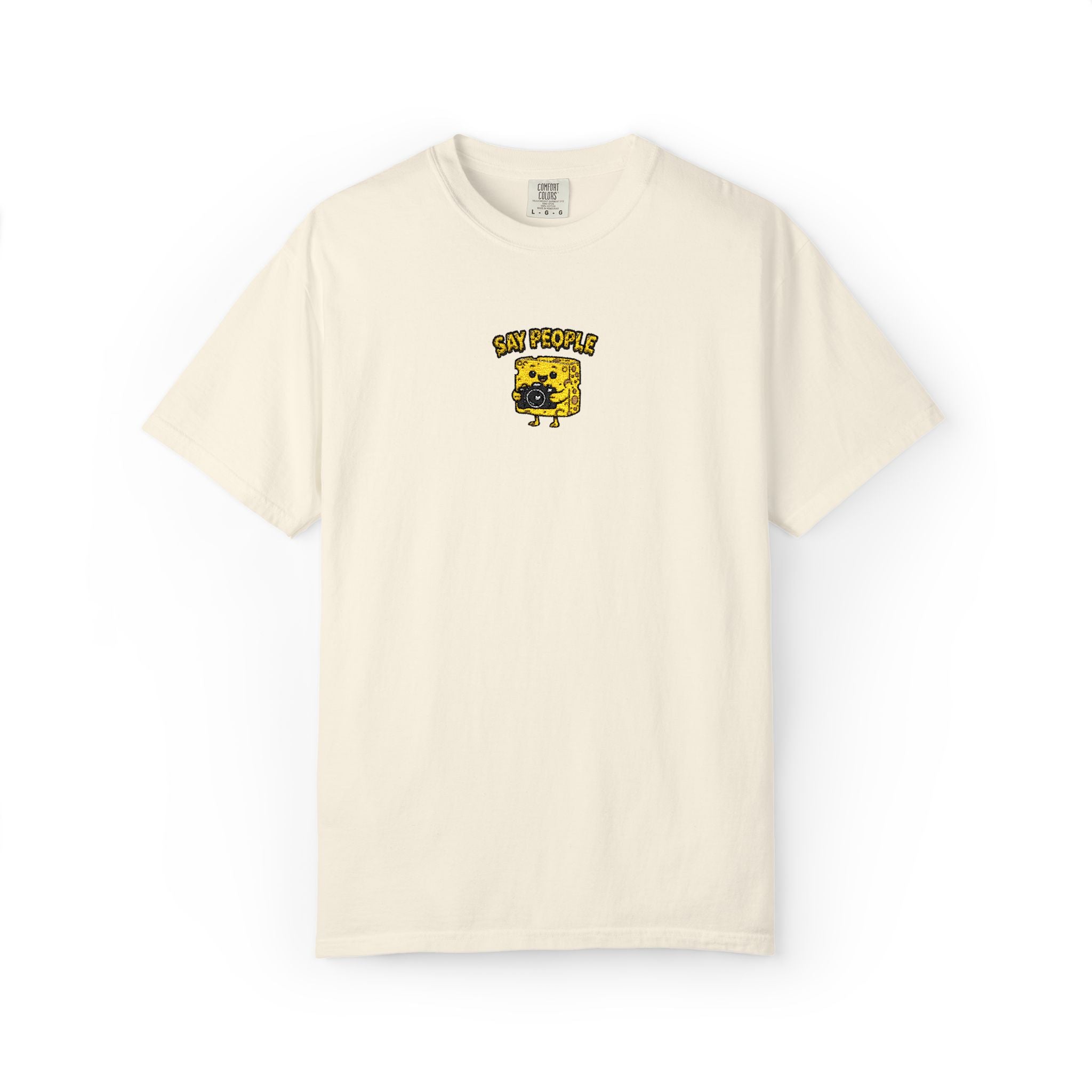 Say People Cheese Block Embroidery T-shirt