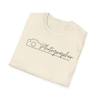Photographer Script Camera T‑Shirt — Minimal Photography Tee for Photographers & Photo Lovers
