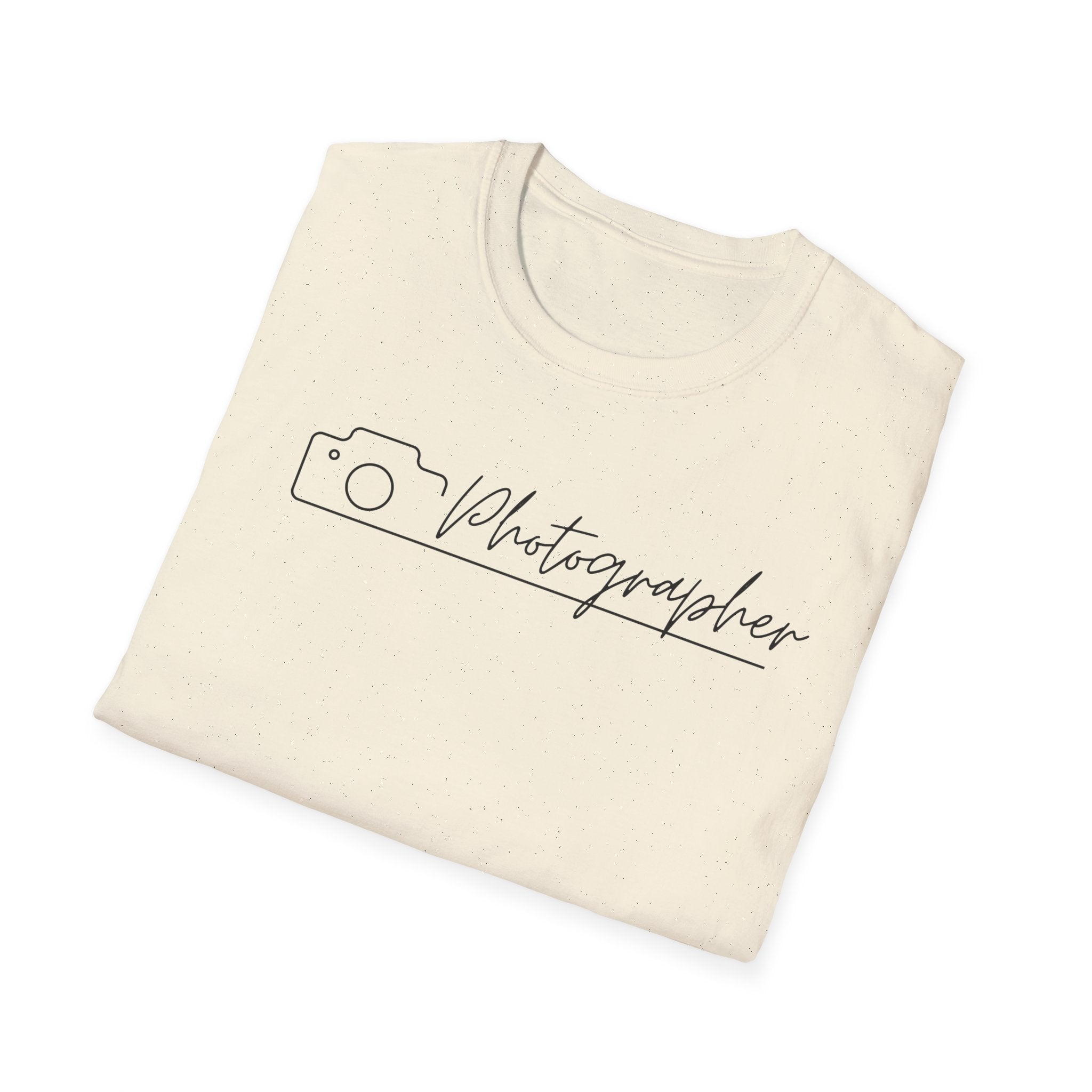 Photographer Script Camera T‑Shirt — Minimal Photography Tee for Photographers & Photo Lovers