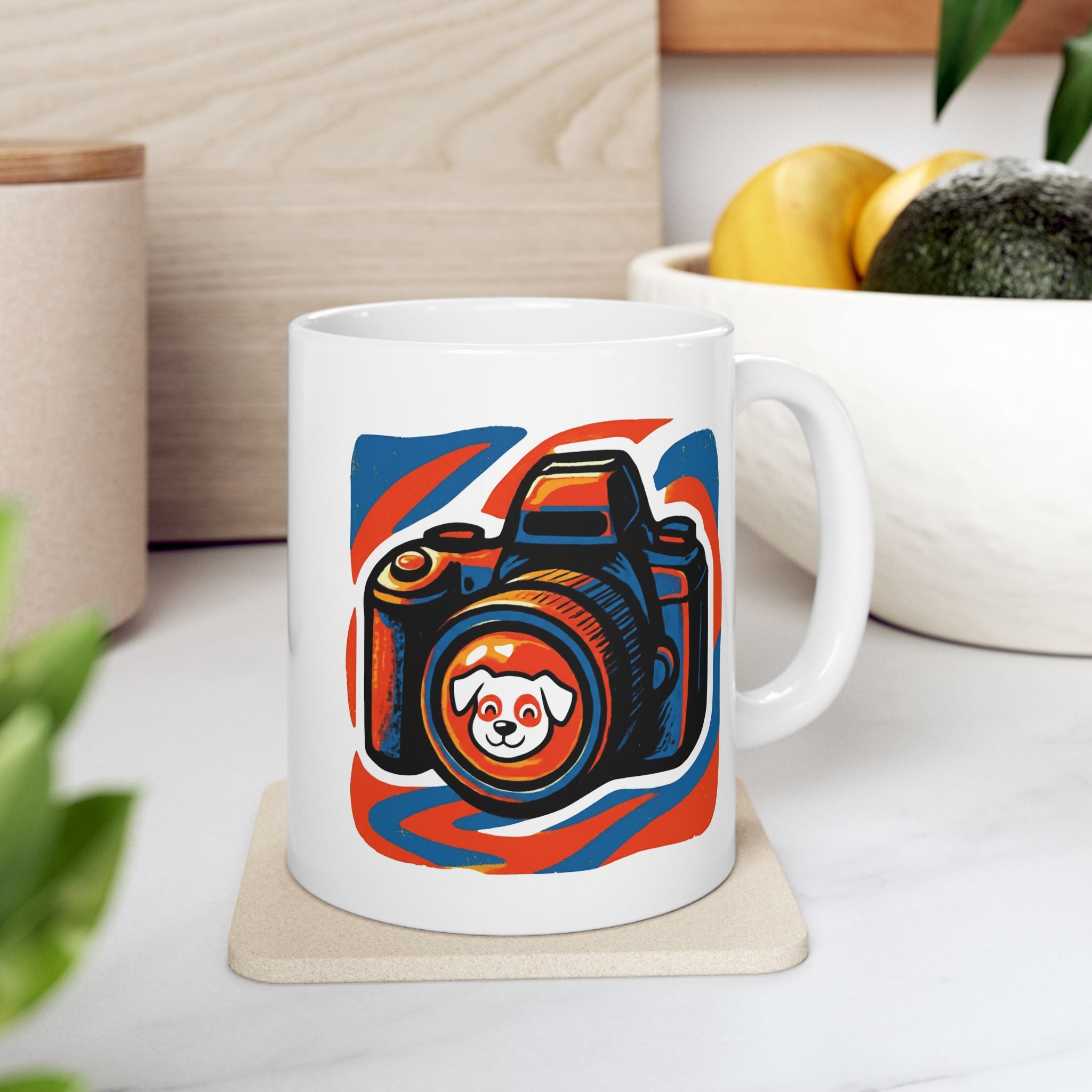Camera Dog Design Coffee Cup (11oz, 15oz)