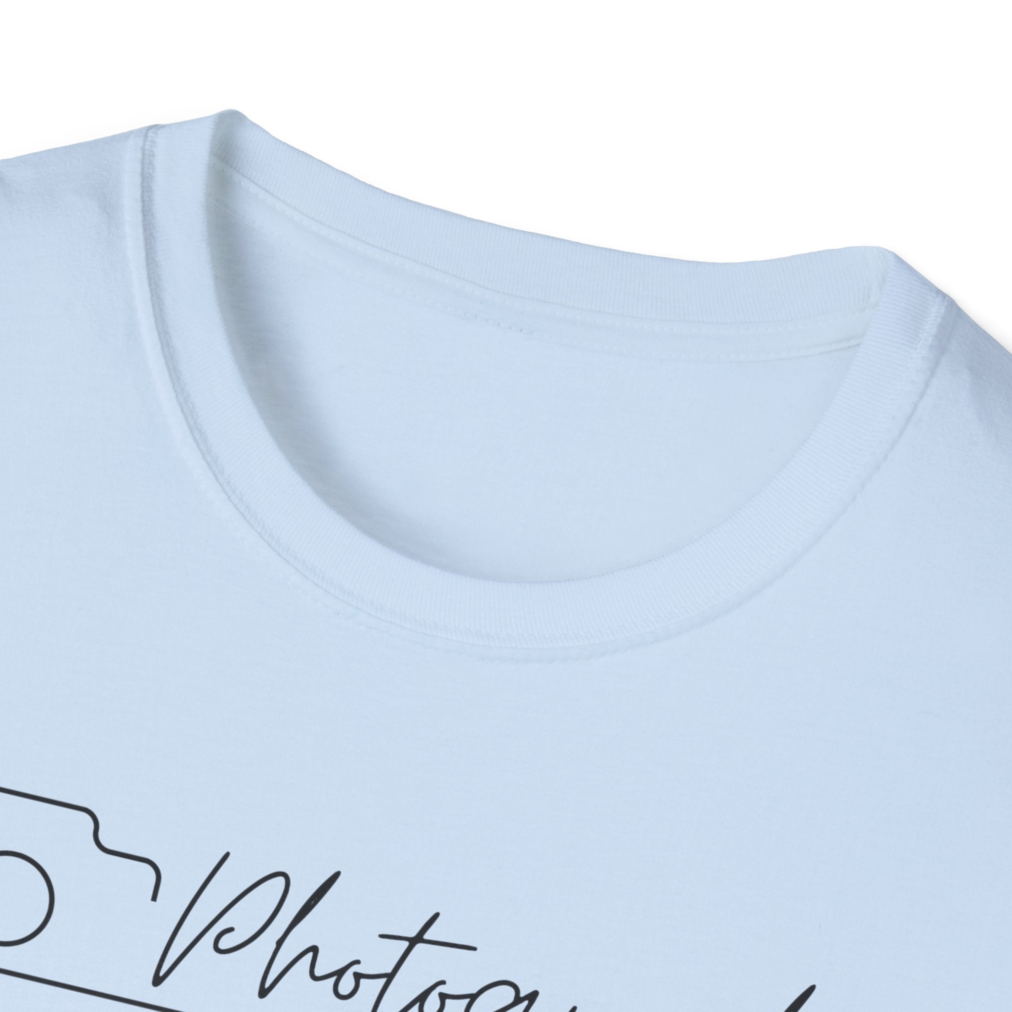 Photographer Script Camera T‑Shirt — Minimal Photography Tee for Photographers & Photo Lovers
