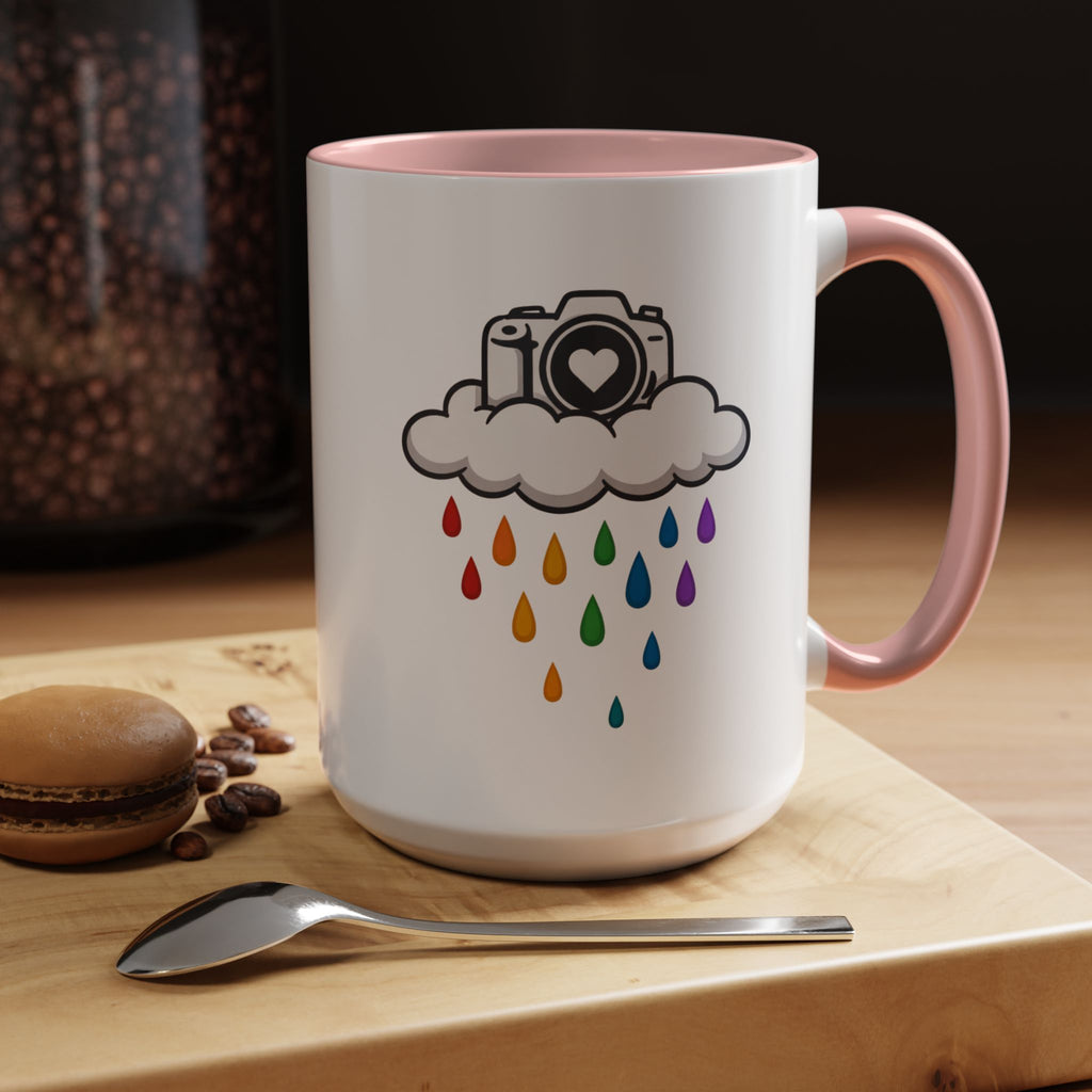 Rainbow Camera Coffee Mug — Photography Lover Accent Mug (11/15oz)