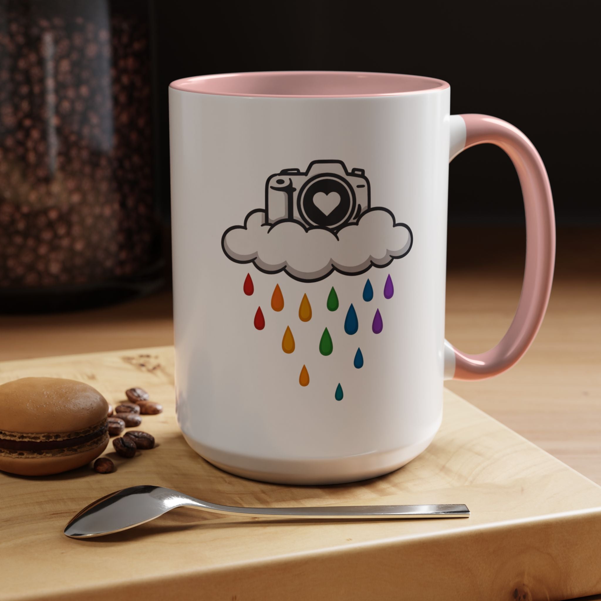 Rainbow Camera Coffee Mug — Photography Lover Accent Mug (11/15oz)
