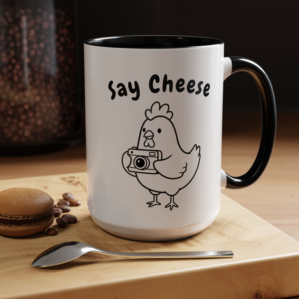 Chicken With Camera Accent Coffee Mug (11, 15oz)