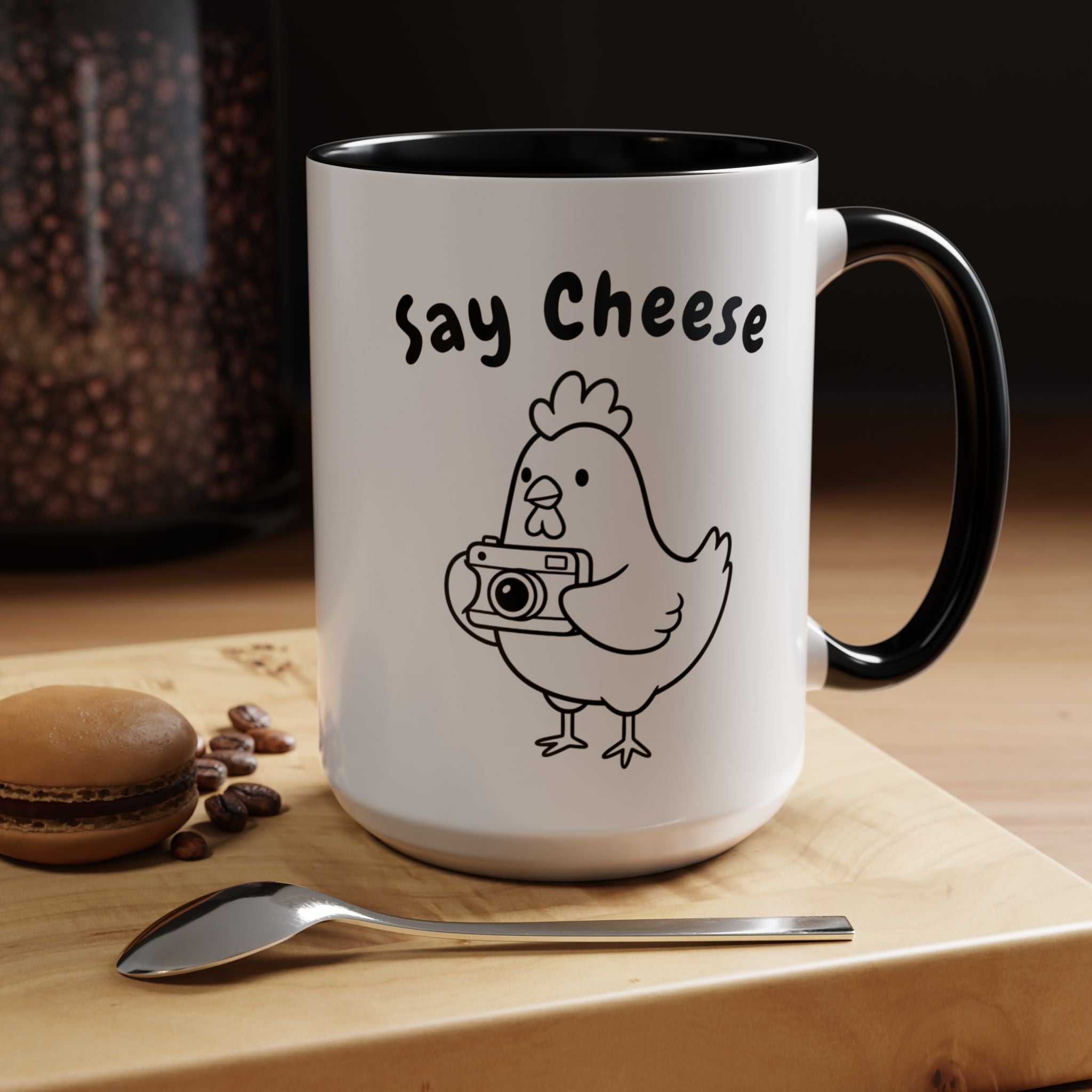 Chicken With Camera Accent Coffee Mug (11, 15oz)