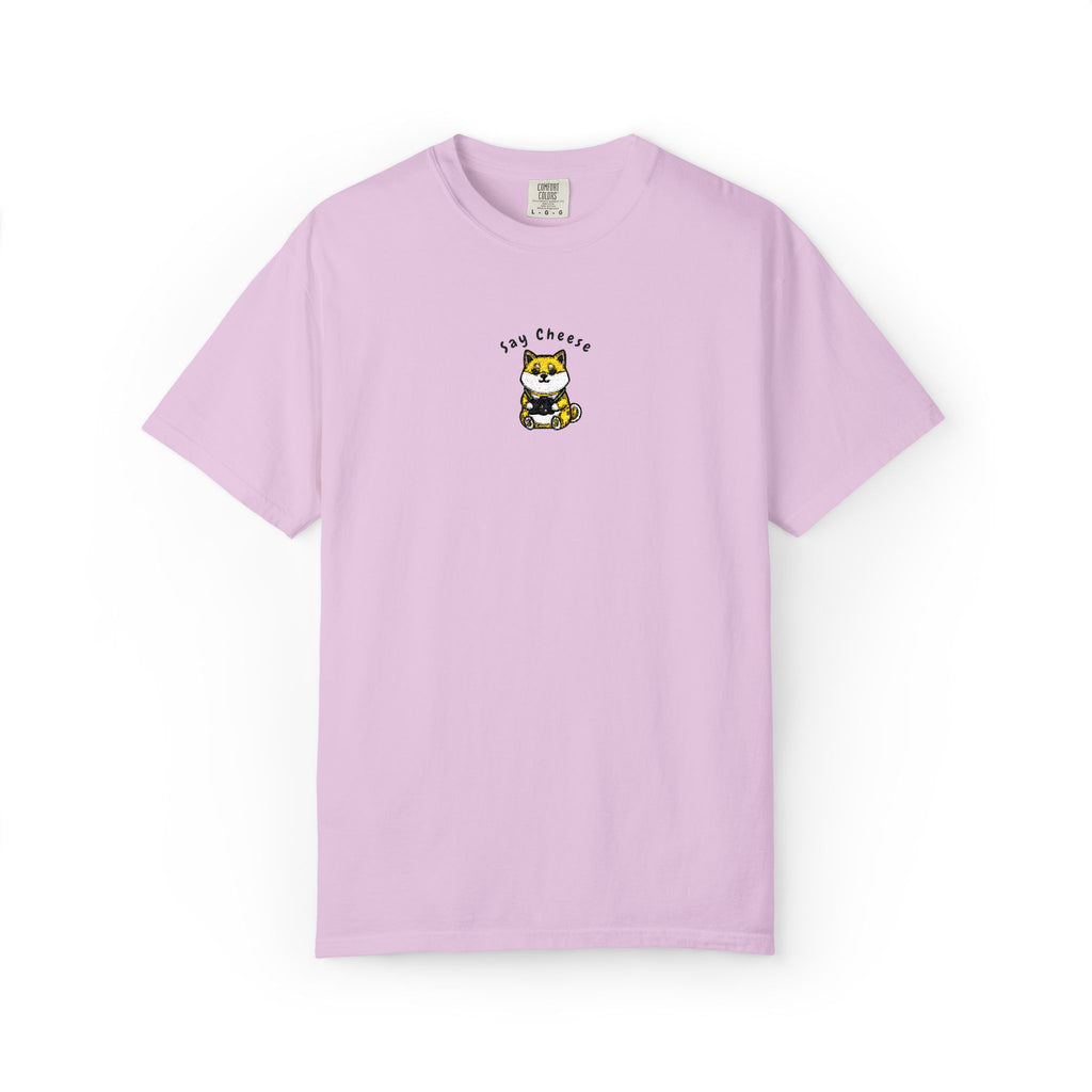 Shiba Inu Say Cheese Embroidery T-shirt